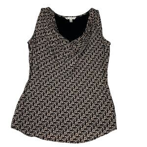 CAbi 829 Cat Lover Sleeveless Tank Top Cowl Neck Casual Brown Black Women's S